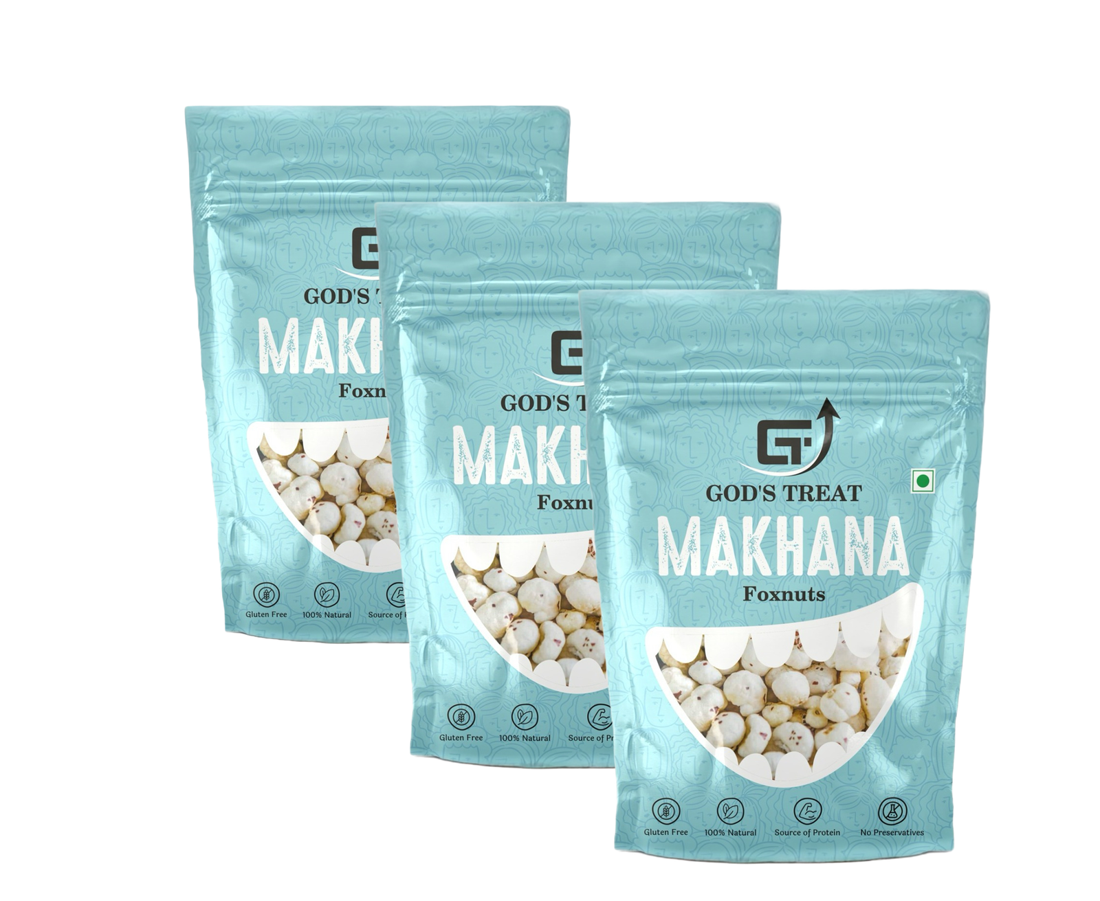 GT – God’s Treat Regular RAW Makhana (Pack of 3)