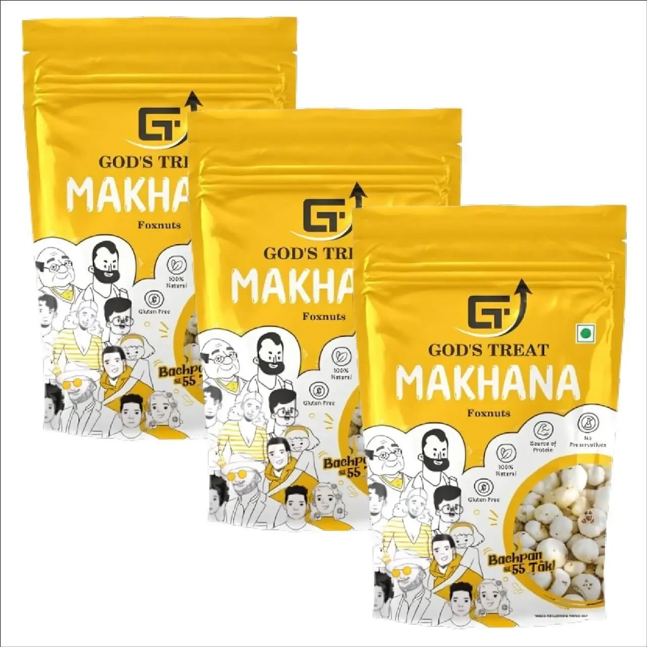 GT – God’s Treat Premium RAW Makhana (Pack of 3)
